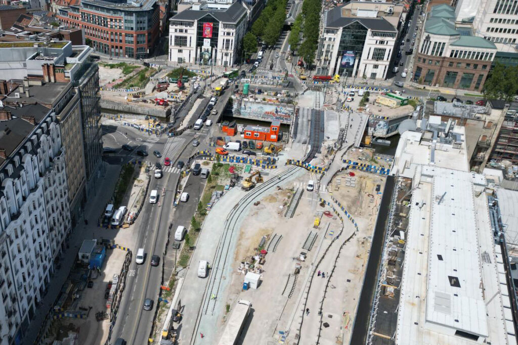 Heraanleg van de traminfrastructuur op het Saincteletteplein, Brussel